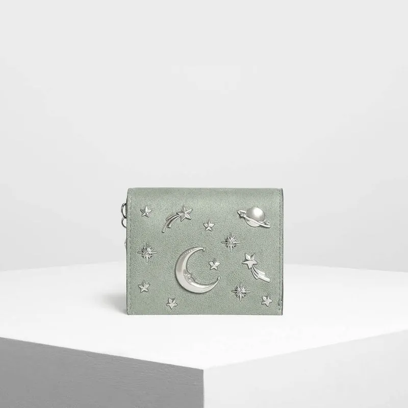 Galaxy Embellished Sage Green Cardholder