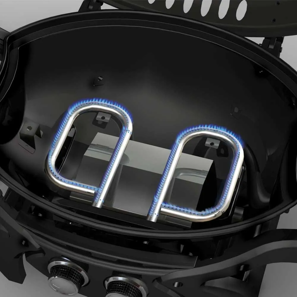 Gasmate Odyssey 2 Burner Trolley BBQ Black