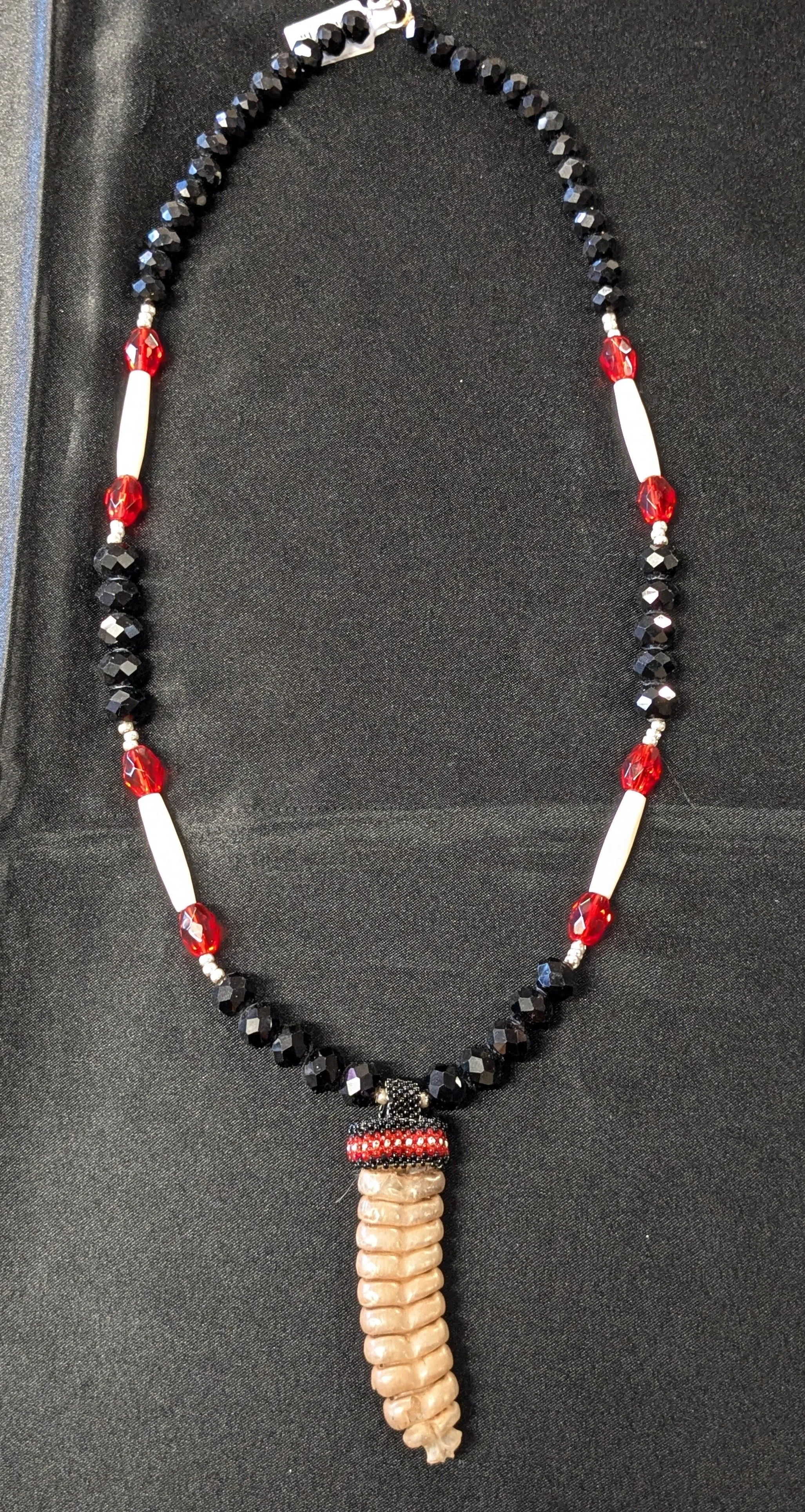 Glass Beaded Necklace 22"