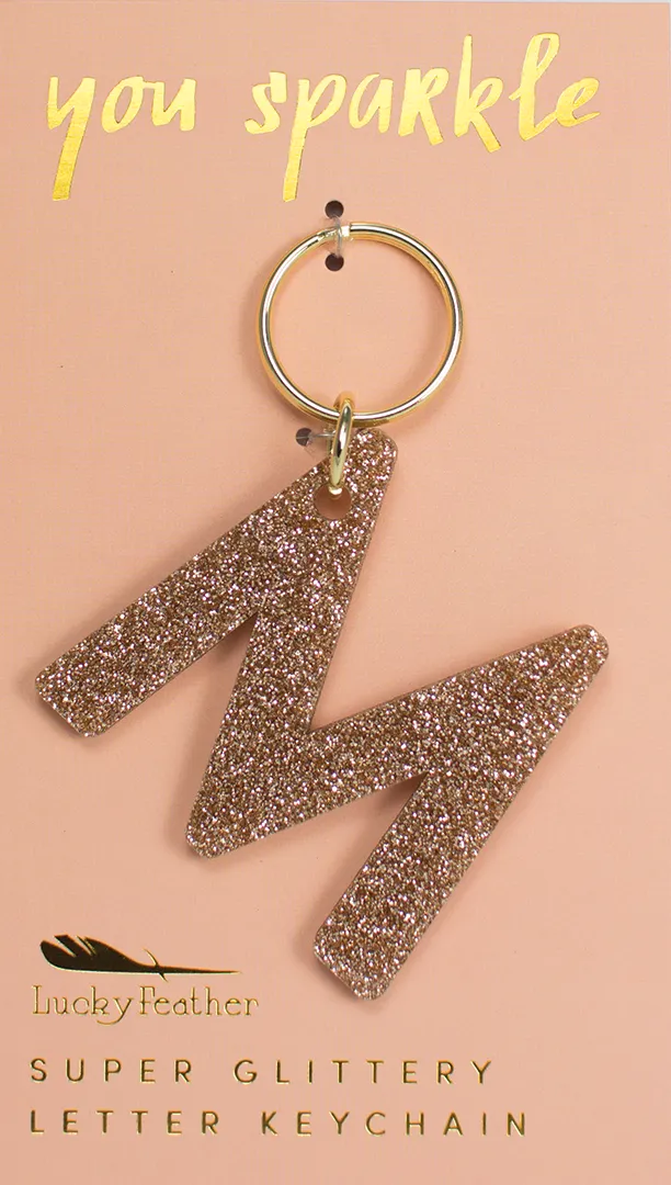Glitter Letter Keychain ~ M