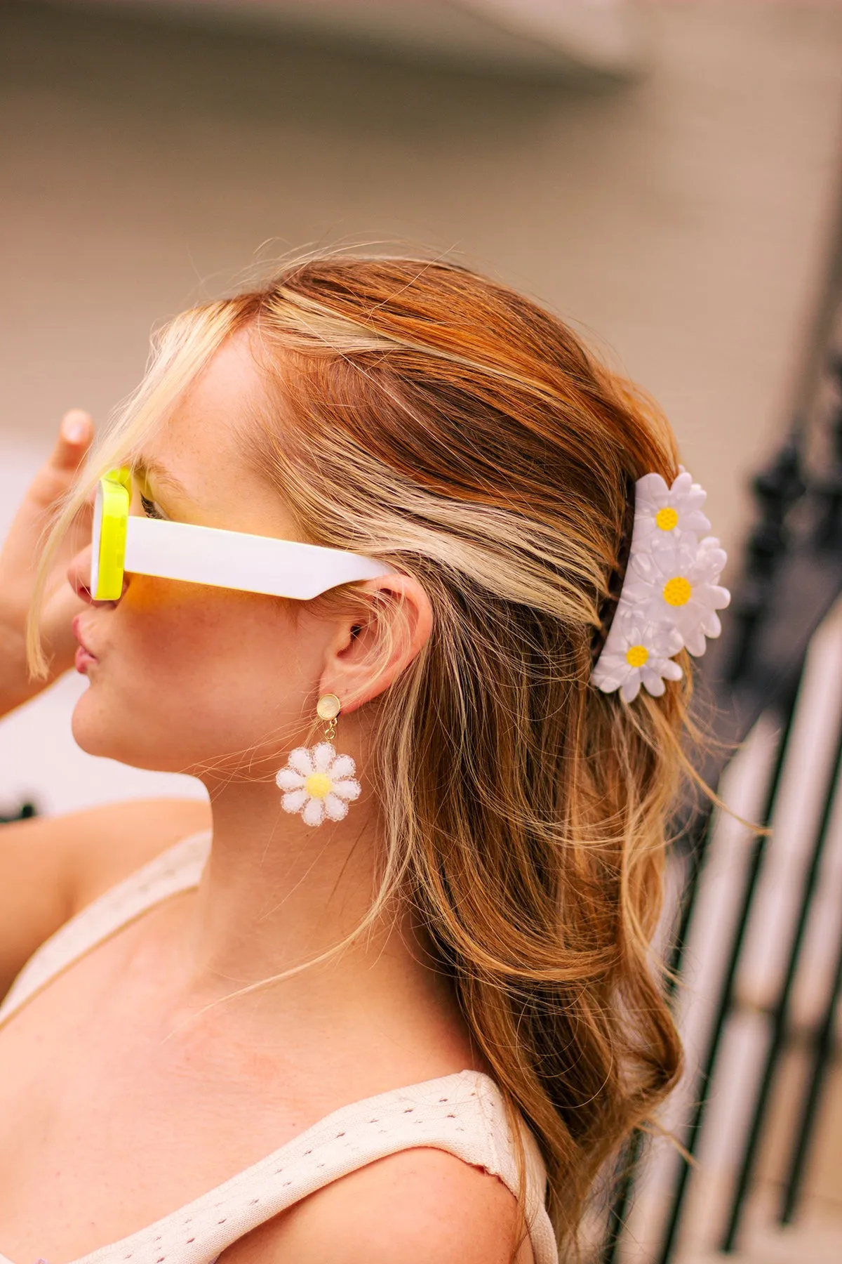 Glittery Daisy Earrings