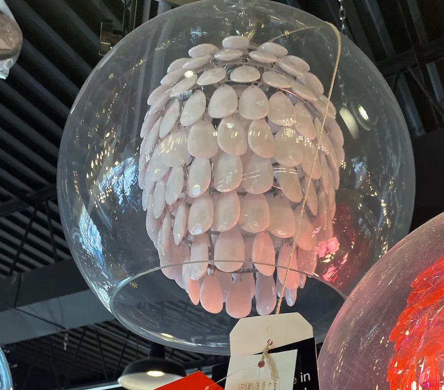 GLITZY CHANDELIER, WHITE