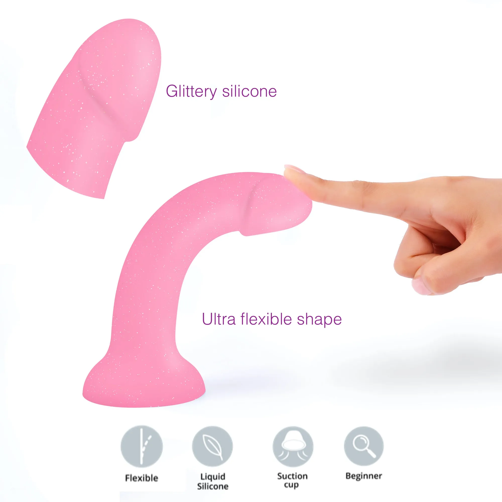 Glitzy Glow in the Dark Silicone Dildo