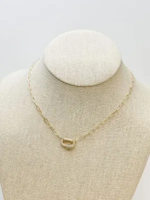 Glitzy Locked Link Pendant Necklace - Grey