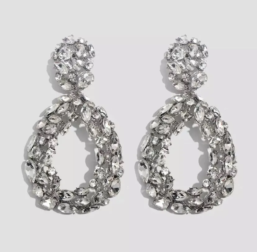GLITZY WATER DROP EARRINGS