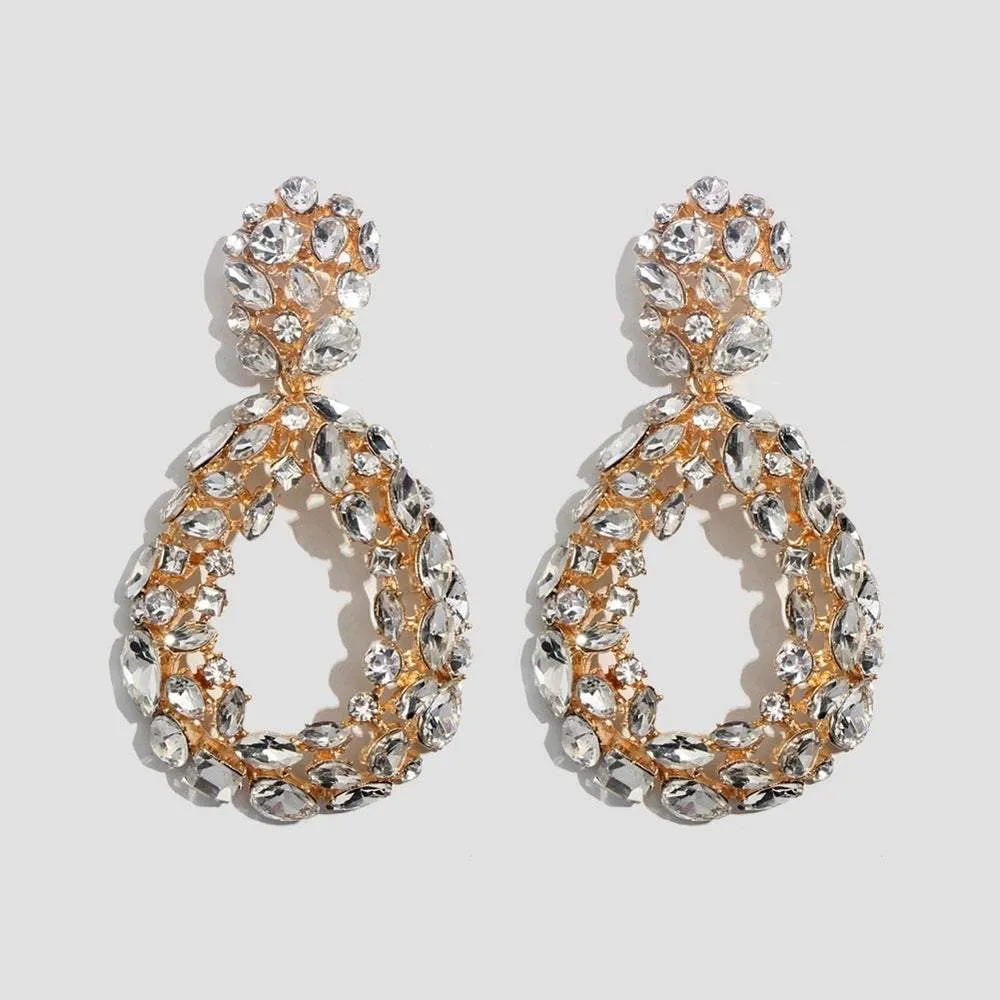 GLITZY WATER DROP EARRINGS