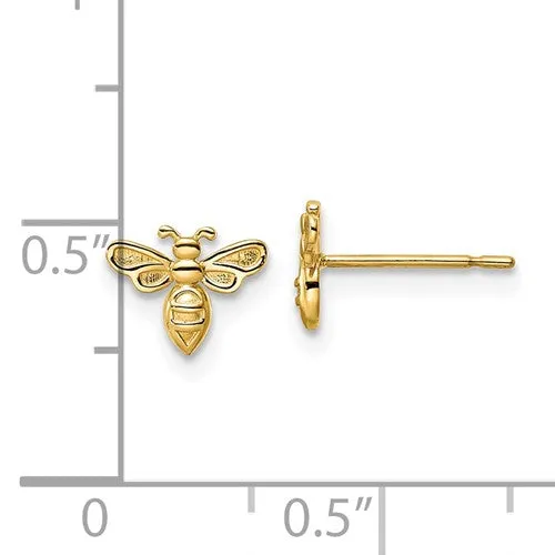 Glossy Bumble Bee Stud Earrings (14K)