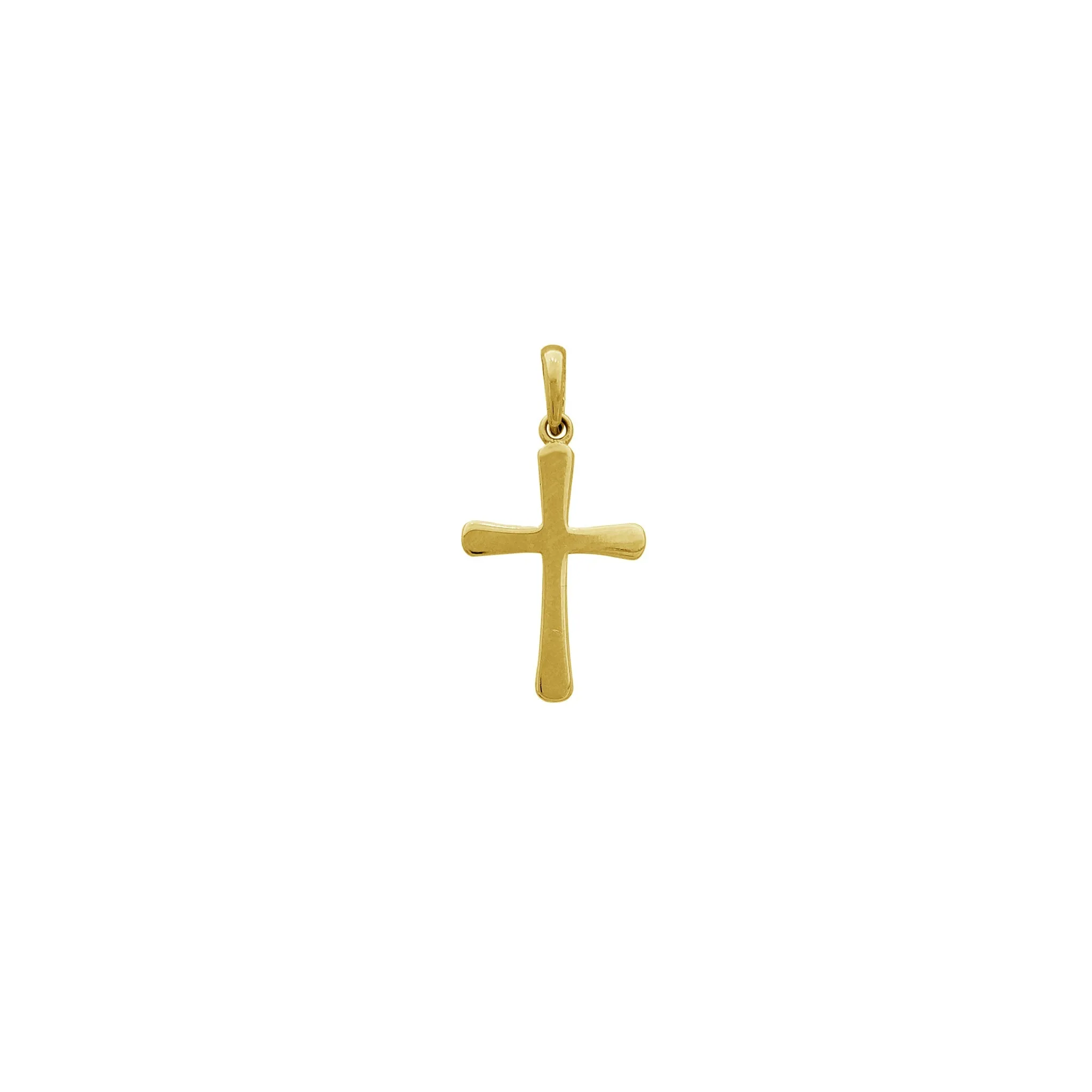 Glossy Flat Cross Pendant (14K)