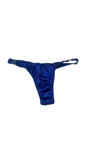 Glossy T-Back Detachable Thong - Indigo