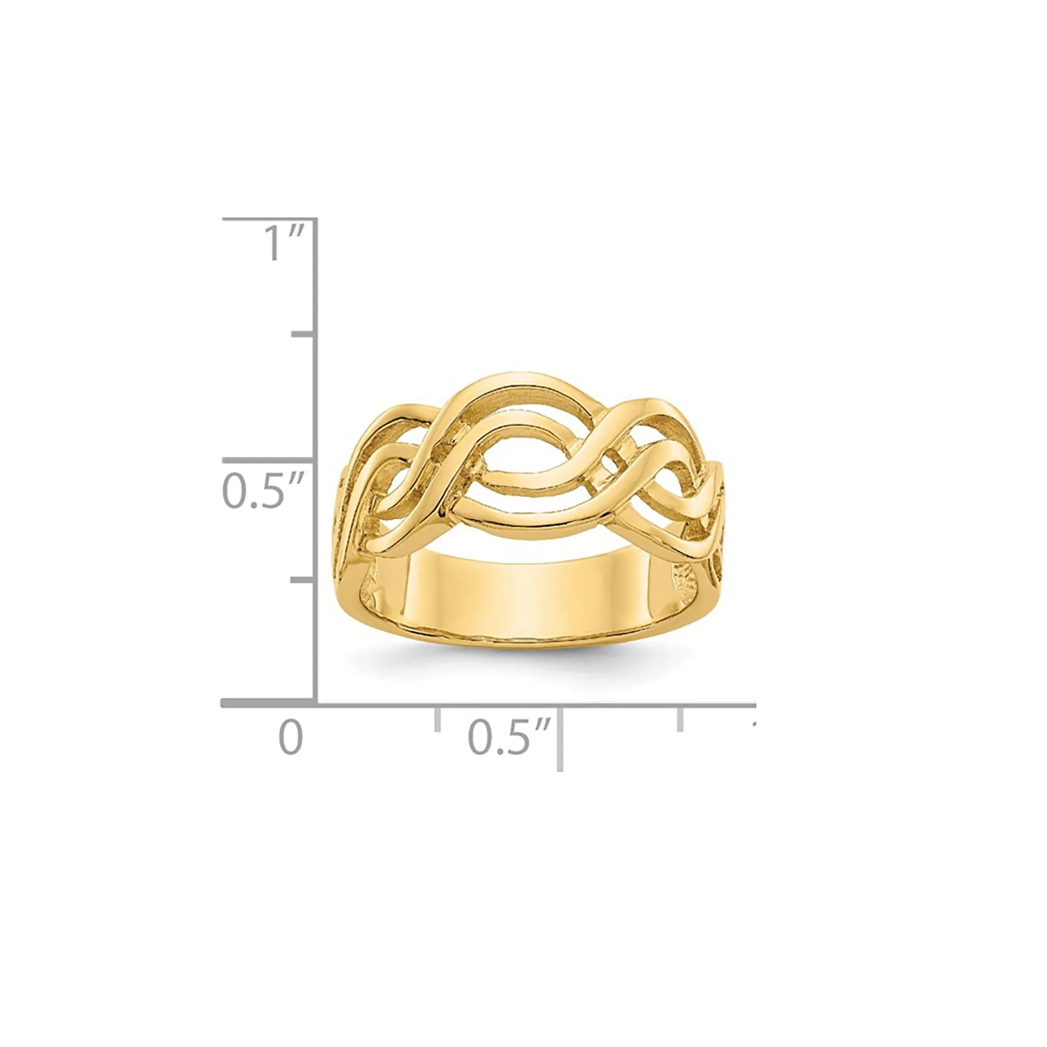 Glossy Twist Band's Ring (14K)