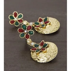 Golden Embellished Earrings (100000061623)