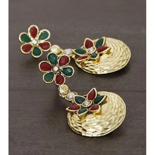 Golden Embellished Earrings (100000061623)