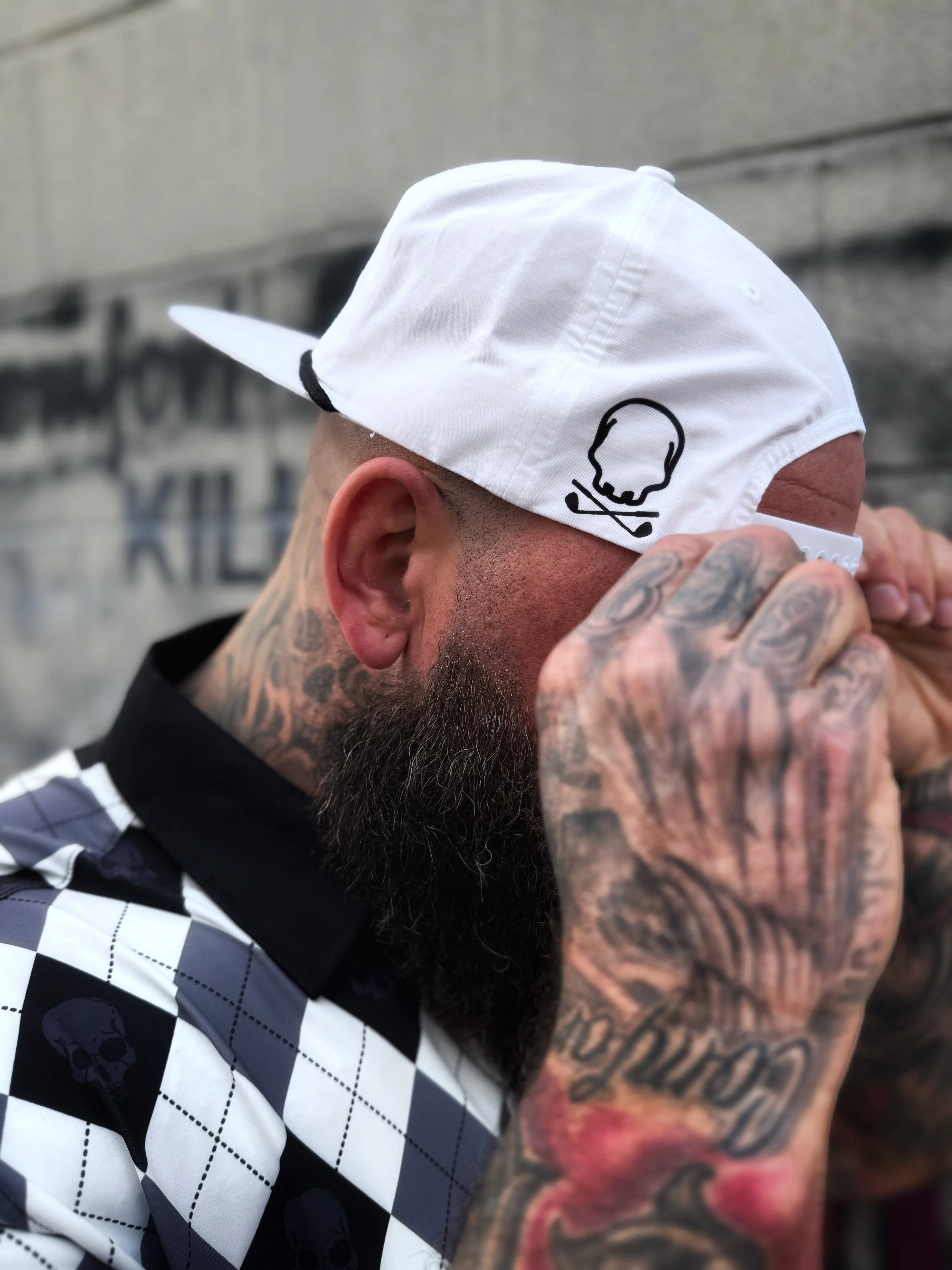 GOLF TIL I DIE SKULL GOLF WHITE HAT