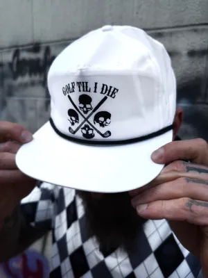 GOLF TIL I DIE SKULL GOLF WHITE HAT