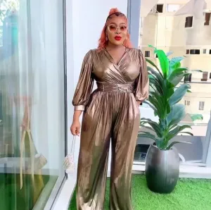 GORGEOUS METALLIC GOLD/ BRONZE WIDE-LEG JUMPSUIT🔥