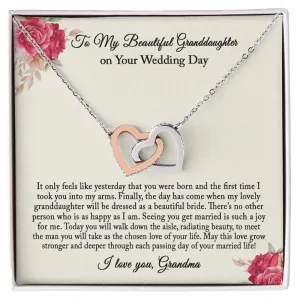 Granddaughter Necklace, Bride Gift from Grandma, Wedding Day Gift for Granddaughter from Grandma, Granddaughter Wedding