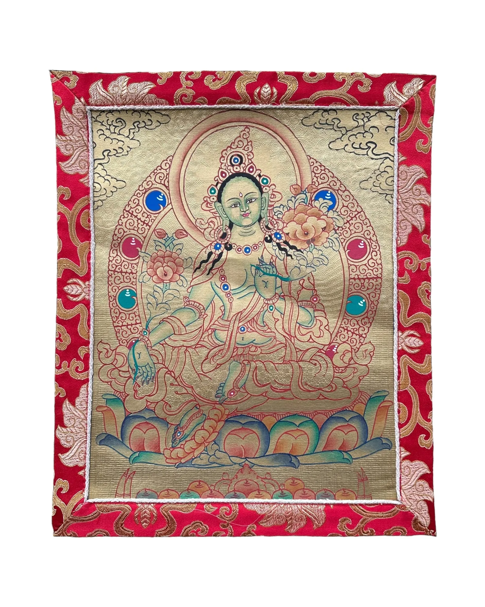 Green Tara Handcrafted Thangka