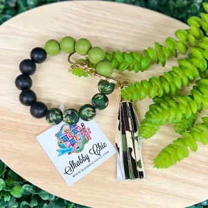 Green/Camo Beaded Keyrings