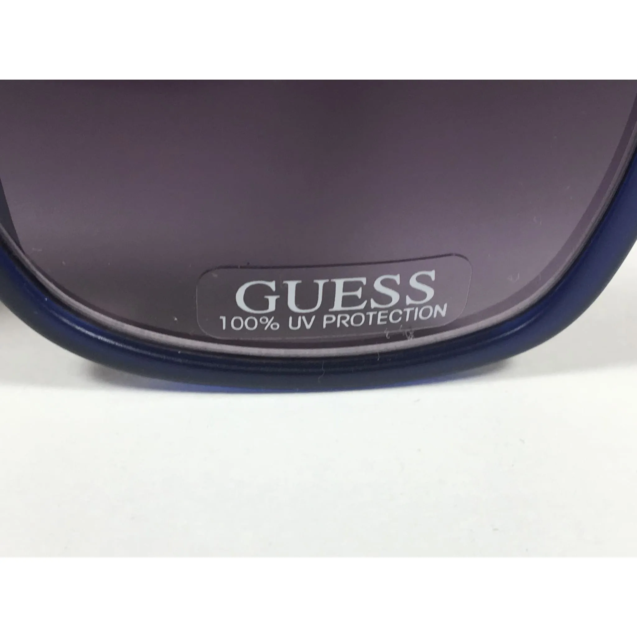 Guess Flat Top Square Sunglasses Matte Blue Gunmetal Smoke Lens GF0176 91B