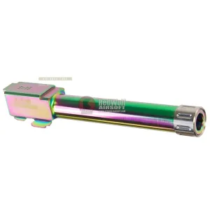 Guns Modify KM G17 Stainless Steel Threaded Barrel with Inner Barrel for Tokyo Marui Model 17 (Rainbow Titanium Nitride) - Tokyo Marui M&P9L Inner Barrel Length