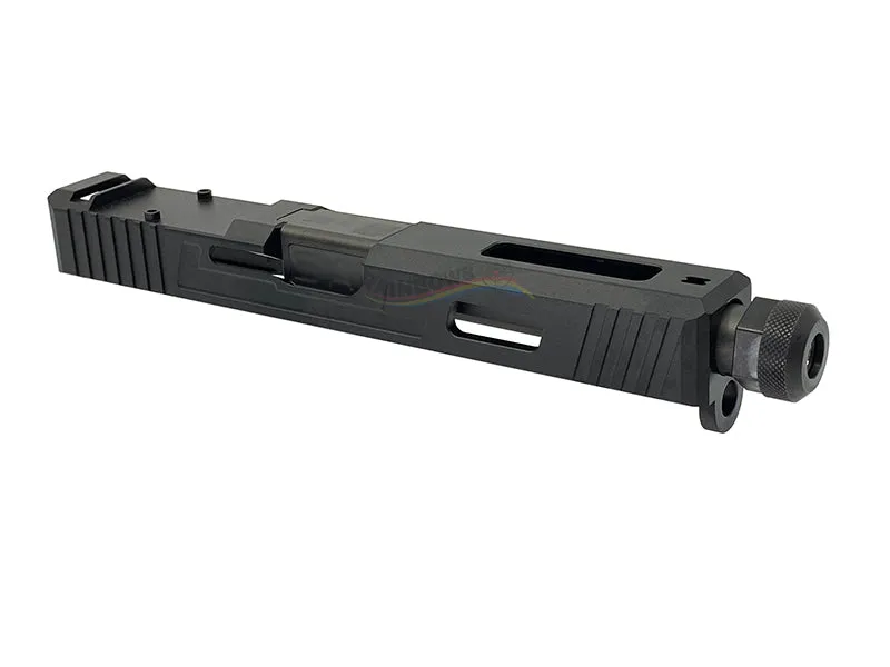 GunsModify SA Style RMR Slide / Threaded Stainless Barrel (Black) / Housing & Parts Set For Marui G17