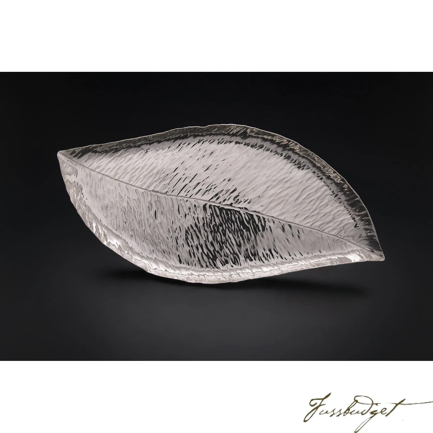 Hand Crafted Silver Magnolia Leaf Tray