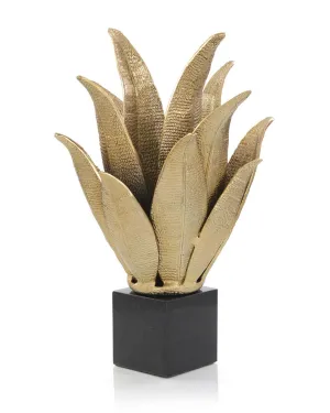 HANDCRAFTED BRASS LEAVES SCULPTURE