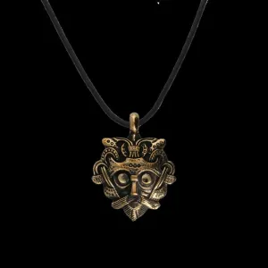 Handcrafted Bronze Loki Mask Amulet