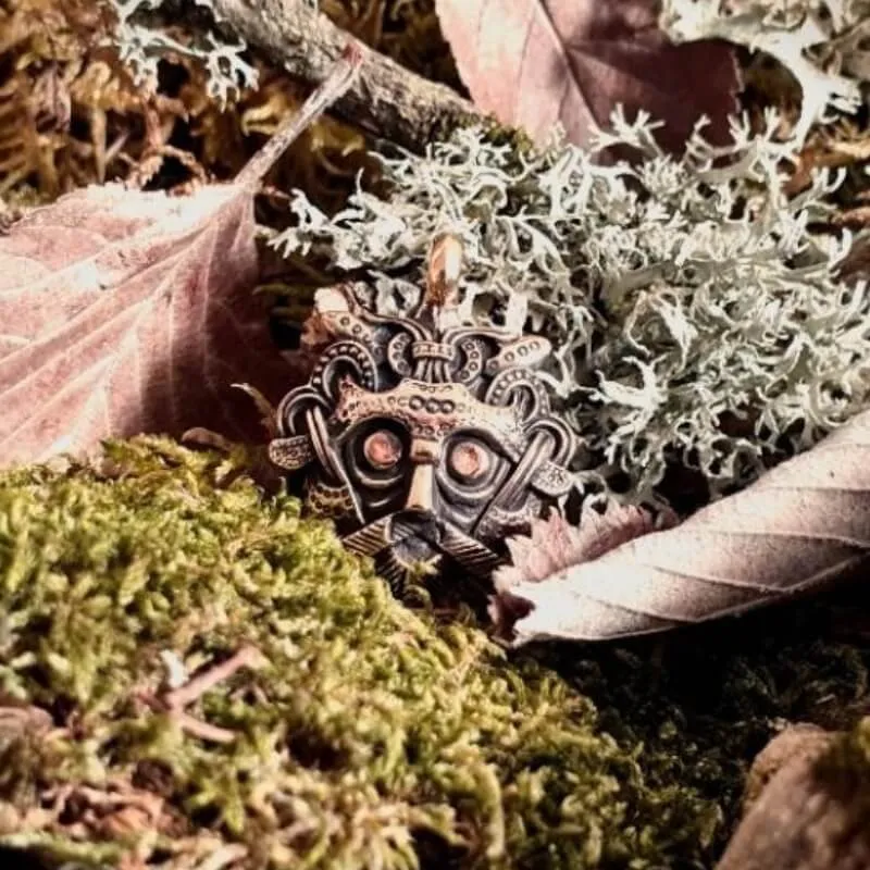 Handcrafted Bronze Loki Mask Amulet