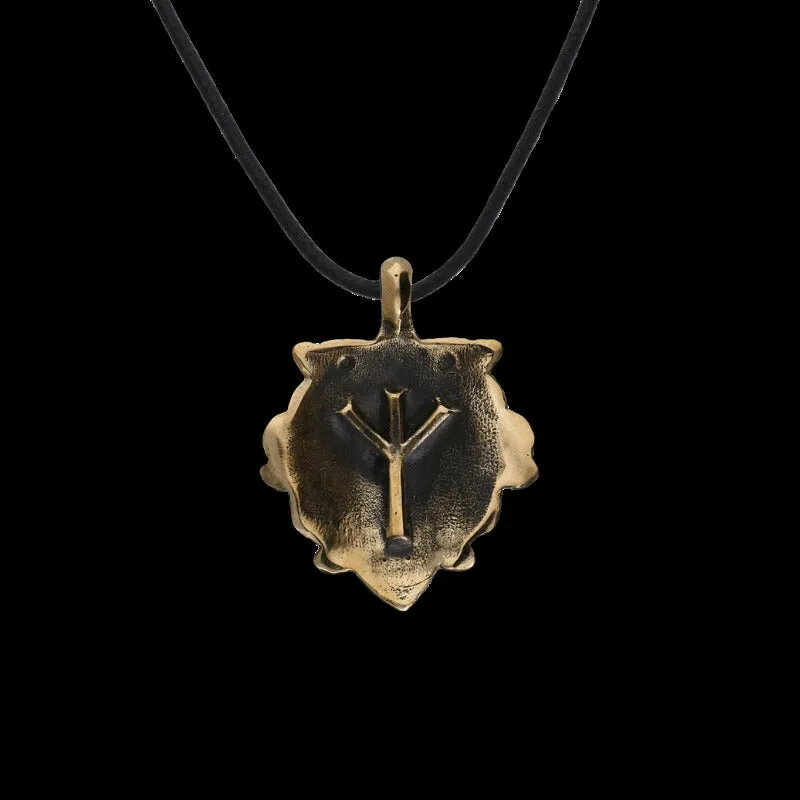 Handcrafted Bronze Loki Mask Amulet