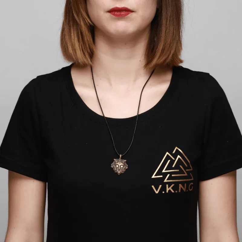 Handcrafted Bronze Loki Mask Amulet