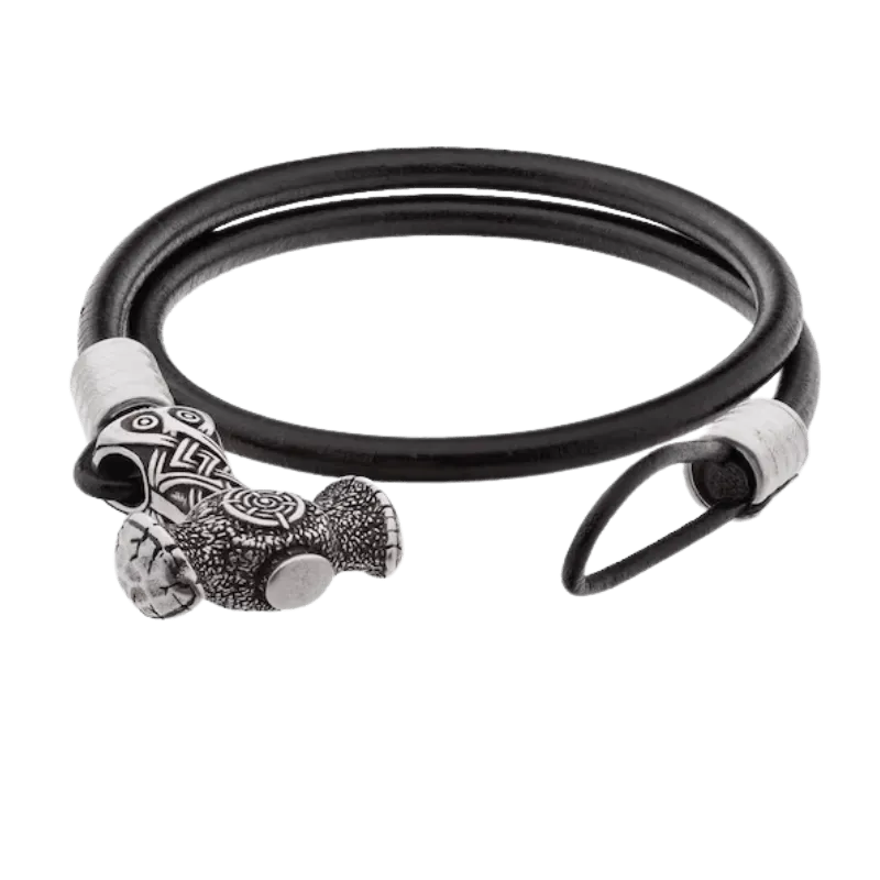 Handcrafted Bronze Triquetra Mjolnir Bracelet