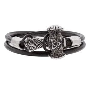 Handcrafted Bronze Triquetra Mjolnir Bracelet