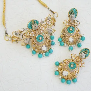 Handcrafted Crush Stone Collar Set