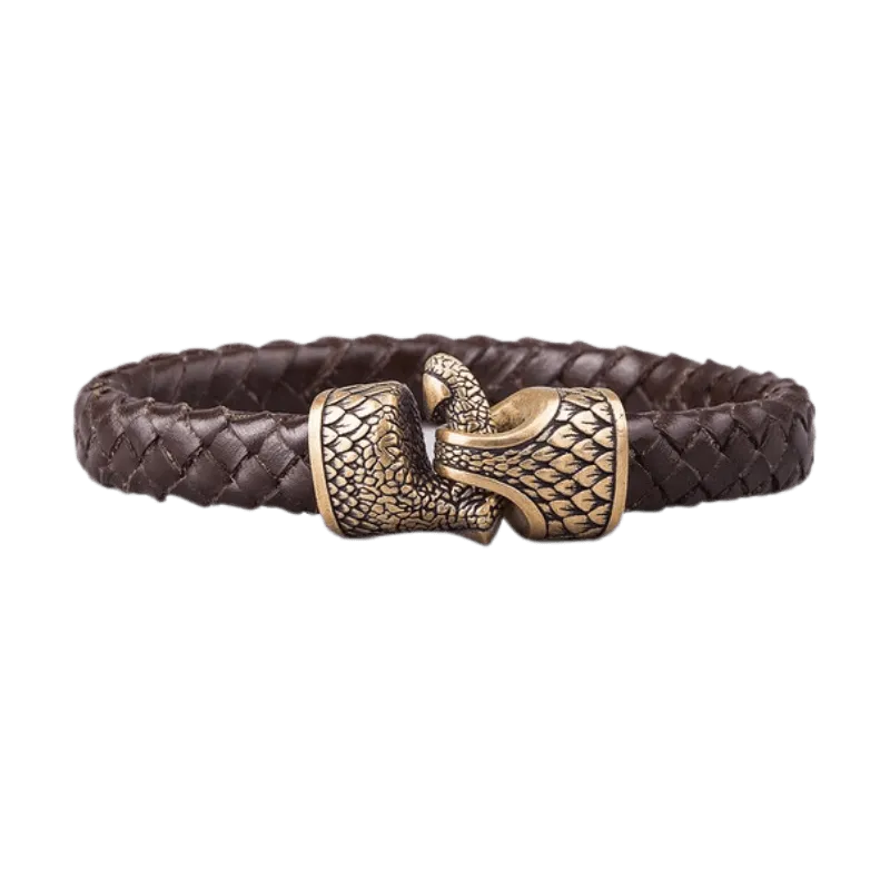 Handcrafted Dragon's Claw Leather Bracelet
