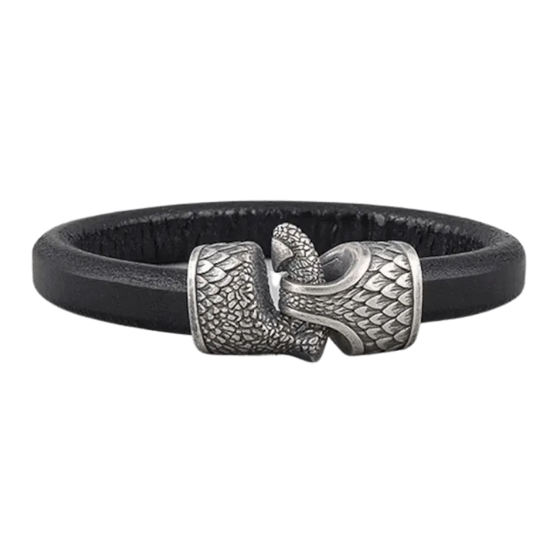 Handcrafted Dragon's Claw Leather Bracelet