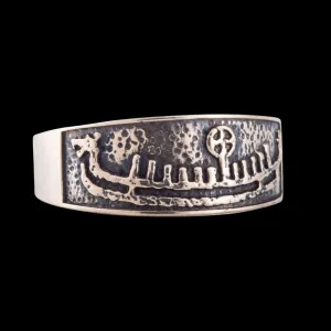 Handcrafted  Drakkar Symbol Bronze Handcrafted Ring