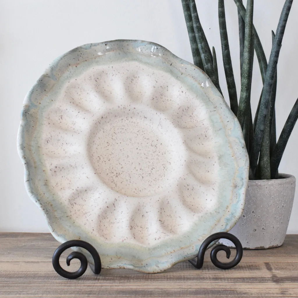 Handcrafted Egg Platter Hydrangea