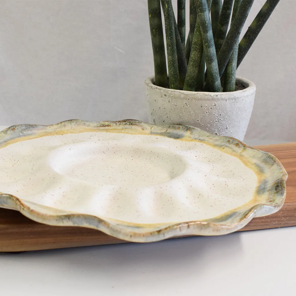 Handcrafted Egg Platter Magnolia