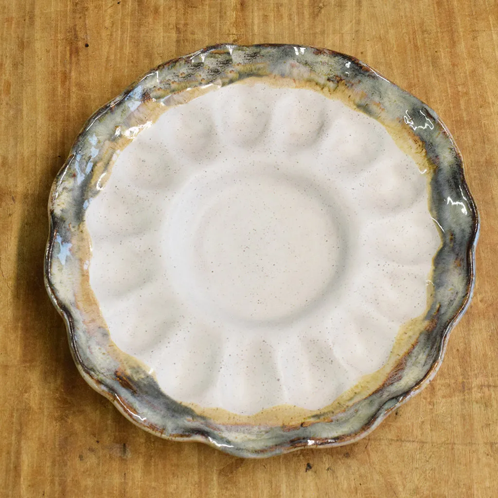 Handcrafted Egg Platter Magnolia