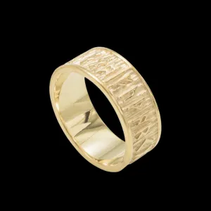 Handcrafted Elder Futhark Runes Gold Ring