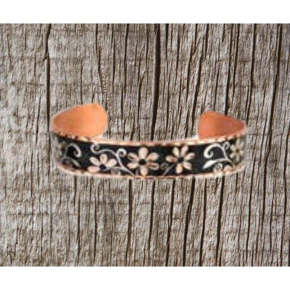 Handcrafted Flower Cuff Bracelet