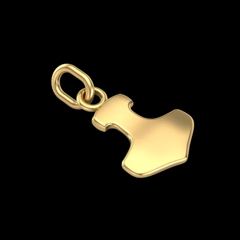 Handcrafted Gold Thor's Hammer Smooth Pendant