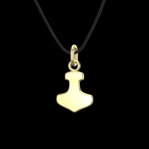 Handcrafted Gold Thor's Hammer Smooth Pendant