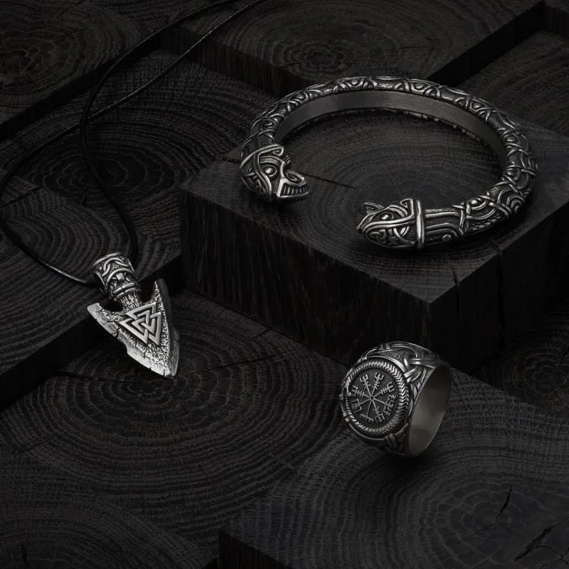 Handcrafted Hugin & Munin Torc Armring
