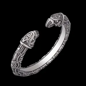Handcrafted Hugin & Munin Torc Armring