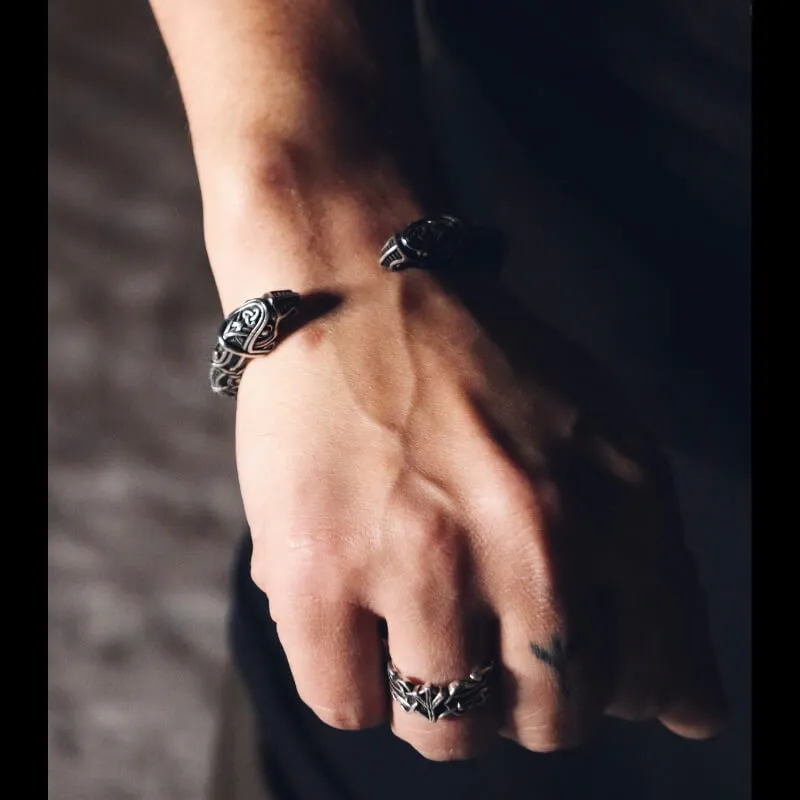 Handcrafted Hugin & Munin Torc Armring