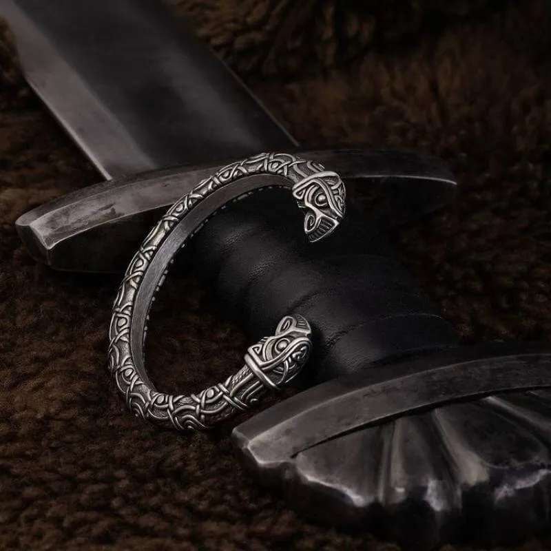 Handcrafted Hugin & Munin Torc Armring