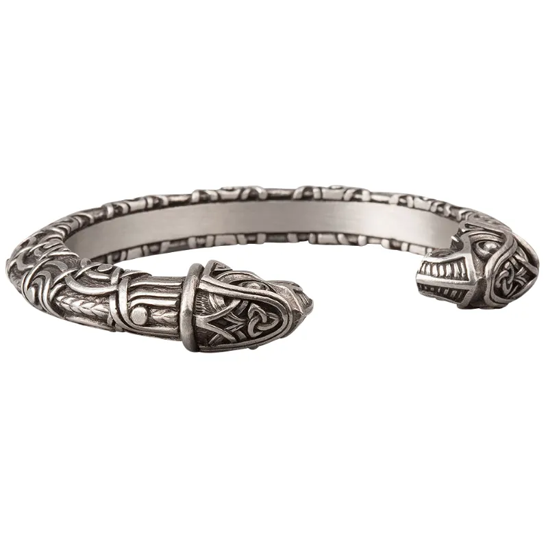 Handcrafted Hugin & Munin Torc Armring