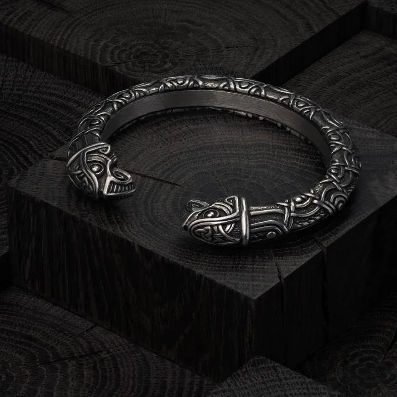 Handcrafted Hugin & Munin Torc Armring